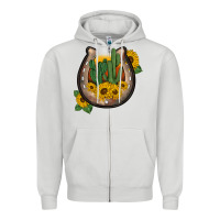 Dove Grey western horseshoe sunflower cactus Zipper Hoodie - BarkalooDesign