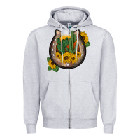 Heather Grey western horseshoe sunflower cactus Zipper Hoodie - BarkalooDesign
