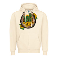 Sandshell western horseshoe sunflower cactus Zipper Hoodie - BarkalooDesign