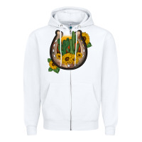 White western horseshoe sunflower cactus Zipper Hoodie - BarkalooDesign