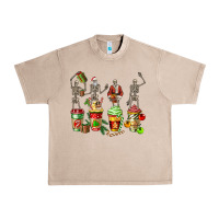 Christmas Skeleton Coffee Cups Urban Heavy Tee | Teevron