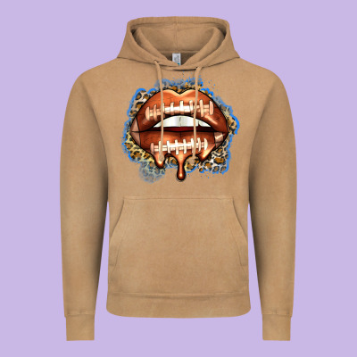 American Football Lips Vintage Hoodie Designed By Zillion Design Studio