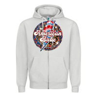 Dove Grey Western American Babe Patriotic Zipper Hoodie - LillyAllenDesigns