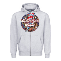 Heather Grey Western American Babe Patriotic Zipper Hoodie - LillyAllenDesigns
