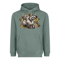 Sage floral racoon western Heavyweight Hoodie - NancyCooperArtShop