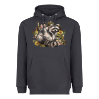 Smoke floral racoon western Heavyweight Hoodie - NancyCooperArtShop