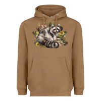 Toasted Coconut floral racoon western Heavyweight Hoodie - NancyCooperArtShop