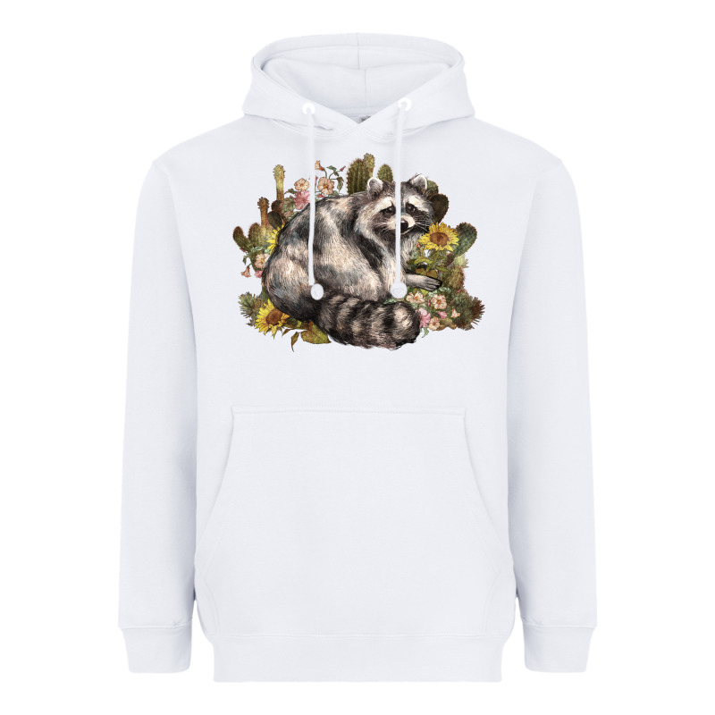 Floral Racoon Western Heavyweight Hoodie by NancyCooperArtShop | Teevron