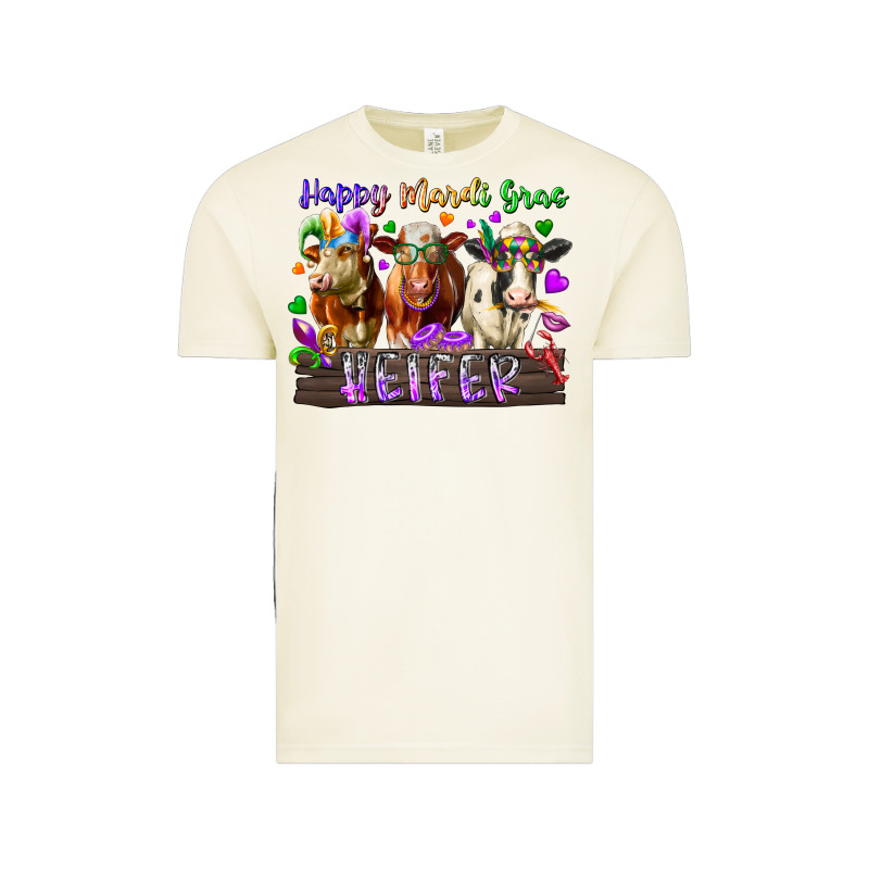 Happy Mardi Gras Heifer Vintage Tee by RacoonDesign | Teevron