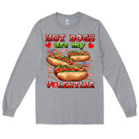 Heather Grey hot dogs are my valentine Long Sleeve Tee - AdoDesignShop