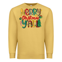 Antique Gold merry christmas y'all Premium Sweatshirt - MaliasSmallBusiness