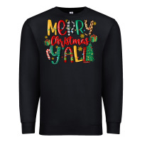 Black merry christmas y'all Premium Sweatshirt - MaliasSmallBusiness