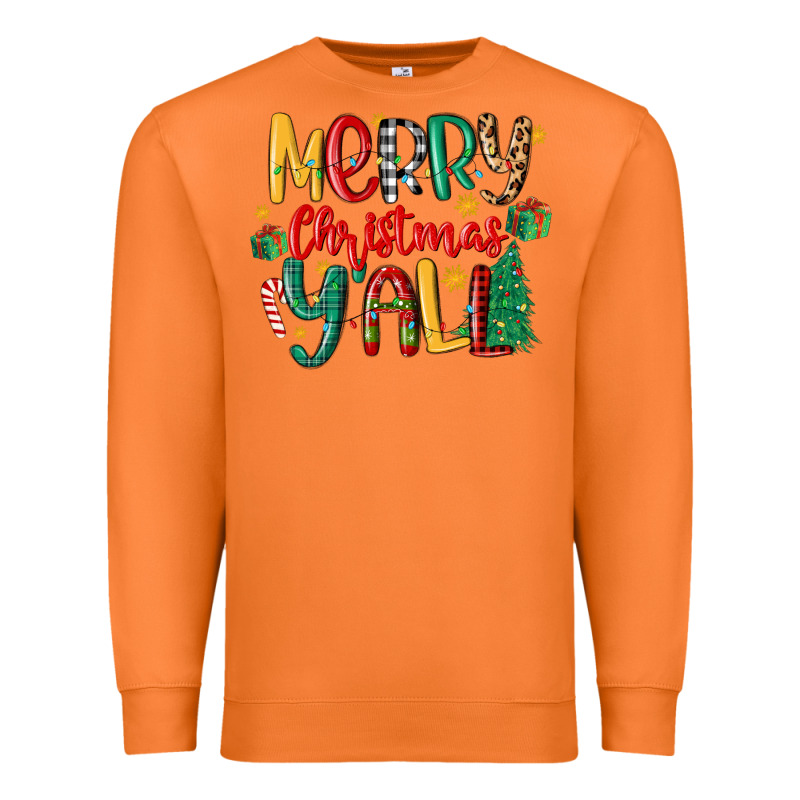 Merry Christmas Y'all Premium Sweatshirt by MaliasSmallBusiness | Teevron