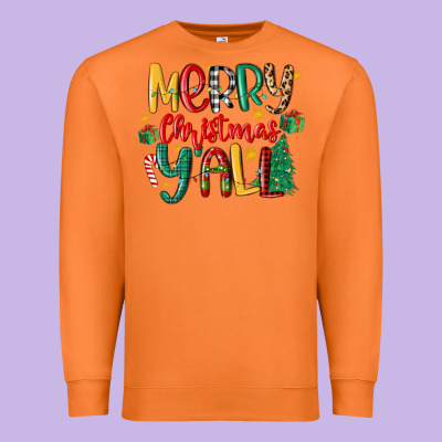 Merry Christmas Y'all Premium Sweatshirt Designed By Maliassmallbusiness