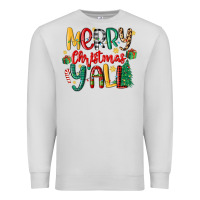 Dove Grey merry christmas y'all Premium Sweatshirt - MaliasSmallBusiness