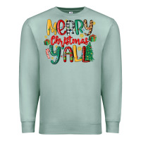 Seafoam merry christmas y'all Premium Sweatshirt - MaliasSmallBusiness