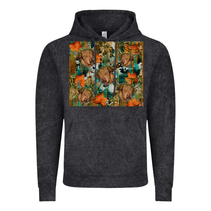 Fall Cowhide Highland Cow Tumbler Vintage Hoodie by RanaPortraitStore | Teevron