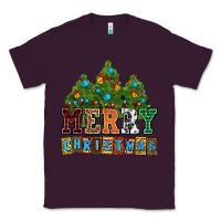Plum merry christmas with christmas trees Classic Tee - AdoDesignShop