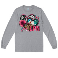 Heather Grey lpn licensed practical nurse hearts Long Sleeve Tee - Jasminsmagicworld