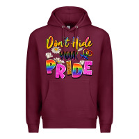 Burgundy don't hide your pride Premium Hoodie - Artiststas