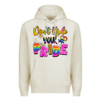Oatmeal Heather don't hide your pride Premium Hoodie - Artiststas