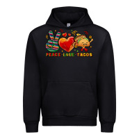 Black Peace love tacos Urban Hoodie - NancyCooperArtShop