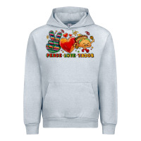 Heather Grey Peace love tacos Urban Hoodie - NancyCooperArtShop