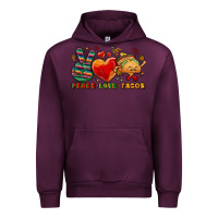 Mauve Wine Peace love tacos Urban Hoodie - NancyCooperArtShop