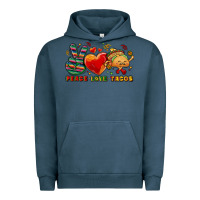 Pigment Midnight Navy Peace love tacos Urban Hoodie - NancyCooperArtShop