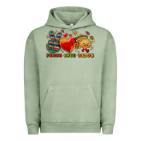 Pigment Oil Green Peace love tacos Urban Hoodie - NancyCooperArtShop