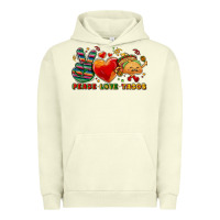 Pigment Pistachio Peace love tacos Urban Hoodie - NancyCooperArtShop