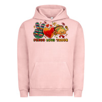 Pigment Salmon Peace love tacos Urban Hoodie - NancyCooperArtShop