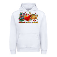White Peace love tacos Urban Hoodie - NancyCooperArtShop