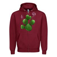 Burgundy heart cactus Zipper Hoodie - Jasminsmagicworld