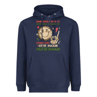 Navy some days i rock it some days it rocks me either w Heavyweight Hoodie - MaliasSmallBusiness