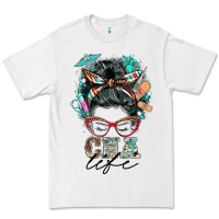 White nurse cna life messy bun Premium Tee - BarkalooDesign