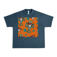 Midnight Navy western cross and bull skull seamless pattern Urban Heavy Tee - HRA Design Shop