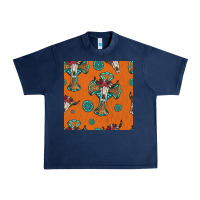 Navy western cross and bull skull seamless pattern Urban Heavy Tee - HRA Design Shop