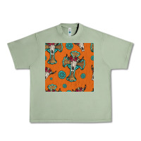Oil Green western cross and bull skull seamless pattern Urban Heavy Tee - HRA Design Shop