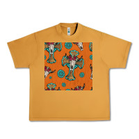 Peanut Butter western cross and bull skull seamless pattern Urban Heavy Tee - HRA Design Shop