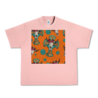 Salmon western cross and bull skull seamless pattern Urban Heavy Tee - HRA Design Shop