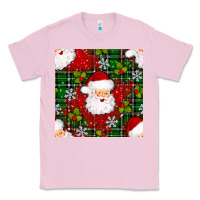 Bubblegum Pink Christmas Santa Claus Seamless Pattern Classic Tee - BundleAndBundleShop