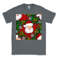 Charcoal Heather Christmas Santa Claus Seamless Pattern Classic Tee - BundleAndBundleShop