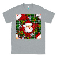 Heather Grey Christmas Santa Claus Seamless Pattern Classic Tee - BundleAndBundleShop