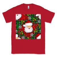 Red Christmas Santa Claus Seamless Pattern Classic Tee - BundleAndBundleShop