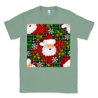 Sage Christmas Santa Claus Seamless Pattern Classic Tee - BundleAndBundleShop