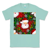 Seafoam Christmas Santa Claus Seamless Pattern Classic Tee - BundleAndBundleShop
