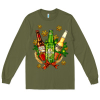 Army Green beer bottle party set for christmas Long Sleeve Tee - AdoDesignShop