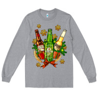 Heather Grey beer bottle party set for christmas Long Sleeve Tee - AdoDesignShop