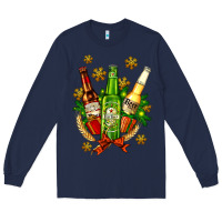 Navy beer bottle party set for christmas Long Sleeve Tee - AdoDesignShop